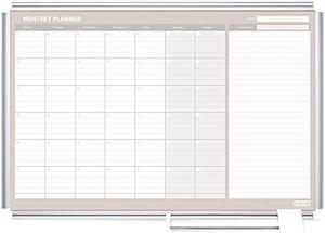 Bi-Silque GA0397830 MasterVision Monthly Planner, 36x24, Silver Frame