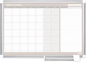 Bi-Silque GA0597830 MasterVision Monthly Planner, 48x36, Silver Frame