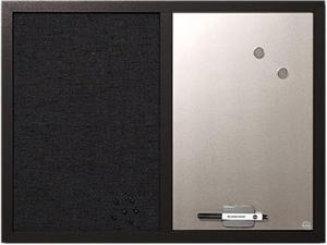 Bi-Silque MX04433168 MasterVision Combo Bulletin Board, Bulletin/Dry Erase, 18x24, Black Frame
