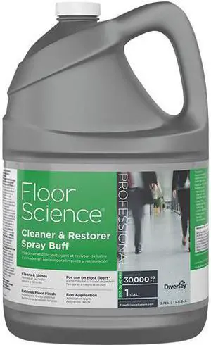 Diversey CBD540458 Floor Science Cleaner/Restorer Spray Buff, Citrus Scent, 1 gal Bottle, 4 / Carton