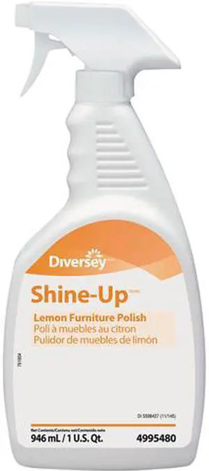 Diversey 4995480 Shine-Up Furniture Cleaner, Lemon Scent, 32 oz., Trigger Spray Bottle, 12 / Carton