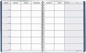 House Of Doolittle HOD50907 Teacher's Planner, Embossed Simulated Leather Cover, 11 x 8-1/2, Blue