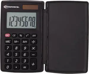Innovera IVR15921 15921 Pocket Calculator with Hard Shell Flip Cover, 8-Digit, LCD