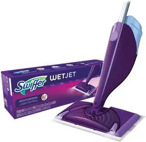 Swiffer 92811KT WetJet Mop Starter Kit, 46" Handle, Silver/Purple Swiffer 92811KT WetJet Mop Starter Kit, 46" Handle, Silver/Purple