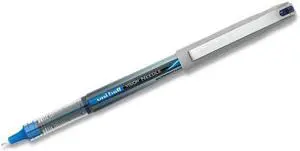 uni-ball 1734919 VISION Roller Ball Pen, Stick, Micro 0.5 mm, Blue Ink, Black/Blue Barrel, 12/Pack