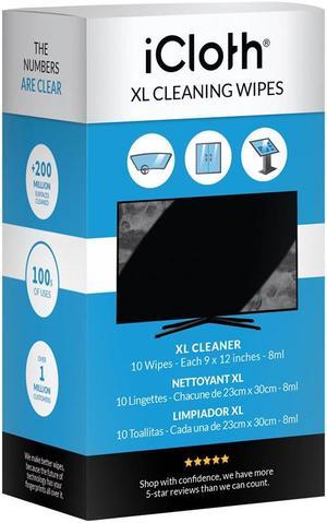 iCloth iCXL10 Screen Cleaning Wipes (Box contains 10 XL Wipes)