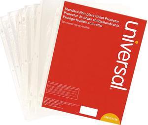Universal UNV21126 Top-Load Poly Sheet Protectors, Std Gauge, Nonglare, Clear, 50/Pack