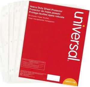 Universal UNV21128 Top-Load Poly Sheet Protectors, Heavy Gauge, Clear, 50/Pack