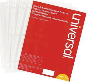 Universal UNV21129 Top-Load Poly Sheet Protectors, Heavy Gauge, Nonglare, Clear 50/Pack