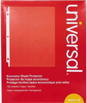 Universal UNV21130 Top-Load Poly Sheet Protectors, Economy, Letter, 100/Box