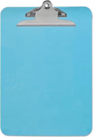 Universal UNV40307 Plastic Clipboard w/ High Capacity Clip, 1", Holds 8 1/2 x 12, Translucent Blue