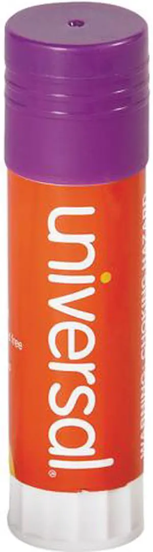Universal UNV74752 Glue Stick, 1.3 oz, Applies Purple, Dries Clear, 12/Pack