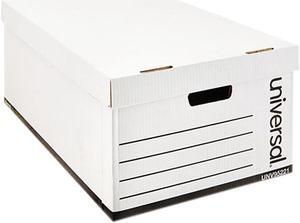 Universal 9522101 Medium-Duty Easy Assembly Storage Box, Legal Files, White, 12/Carton