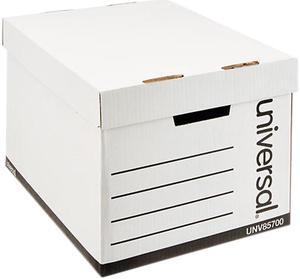Universal 9523201 Medium-Duty Lift-Off Lid Boxes, Letter/Legal Files, 12" x 15" x 10", White, 12/Carton