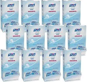 Purell 902712CT Cottony Soft Hand Sanitizing Wipes, 5" x 7" - White - For Hand - 12 / Carton
