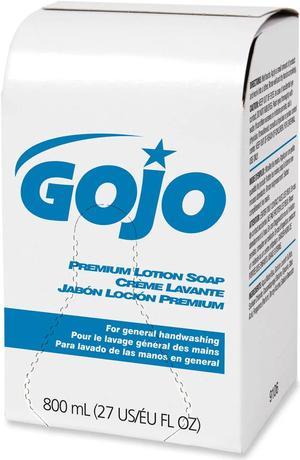 GOJO Premium Lotion Soap, Waterfall - 800 mL Bag-in-Box Refill - 12/Carton 9106-12