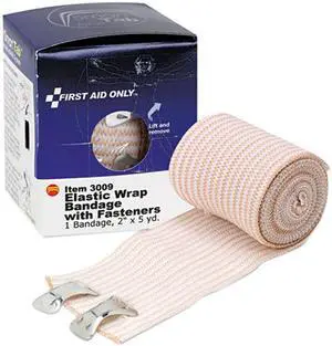 First Aid Only FAE-3009 Elastic Bandage Wrap, 2” x 5 Yards, Latex-Free