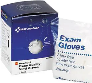 First Aid Only FAE-6018 Vinyl Lightweight Gloves, 2/Box
