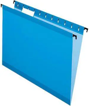 Pendaflex 615215BLU Poly Laminate Hanging Folders, Letter, 1/5 Cut, Blue, 20/Box, 1 Box