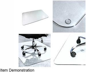 Floortex 124053EG Cleartex Glaciermat Glass Chair Mat, Hard Floor, Home, Office, Carpet - 53" Length x 40" Width - Rectangle - Glass - Clear