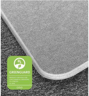 Floortex ECM121345ER Cleartex MegaMat Heavy-Duty Polycarbonate Mat for Hard Floor / All Carpet, 46" x 53", Clear