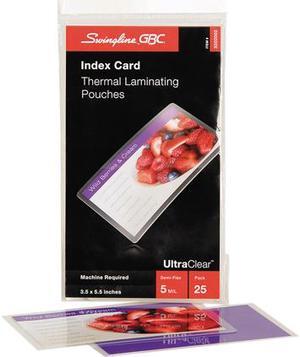 3202002CF GBC UltraClear Thermal Laminating Pouches, 5 mil, 5.5" x 3.5", Gloss Clear, 25/Pack