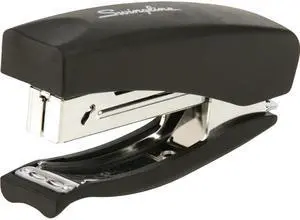 Swingline S7009901CM Soft Grip Half Strip Hand Stapler, 20-Sheet Capacity, Black
