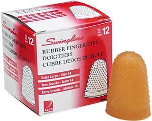 Swingline S7054014C Rubber Finger Tips, Size 14, XL, PK12