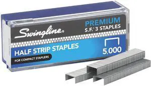 Swingline S7035440F Half Strip Count 1/4" Premium Chisel Point Staples - 5000/Box