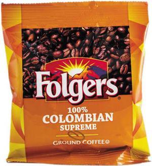 Folgers 84969584 100% Colombian Pouch Coffee - Regular - Dark / Bold - Ground - 42 / Carton