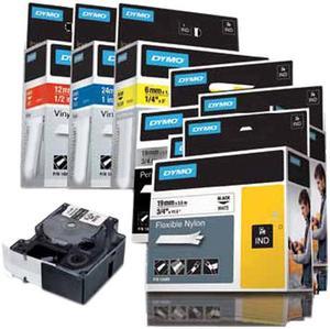 DYMO 1805443 Rhino Black on White Wire and Cable Label 0.94" Width x 59.06" Length - 1 - Thermal Transfer - White, Black