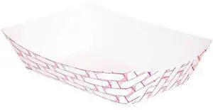 Boardwalk BWK30LAG025 Paper Food Baskets, 1/4 lb. Capacity, Red/White, 1000/Carton