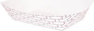 Boardwalk 30LAG100 Paper Food Baskets, 16 oz. Capacity, Red/White, 1000/Carton, 1 Carton