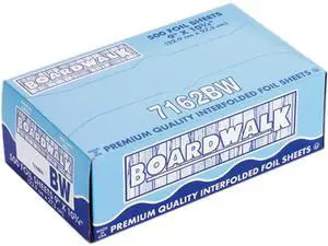 Boardwalk 7162 Pop-Up Aluminum Foil Wrap Sheets, 9 x 10 3/4, Silver, 500/Box, 6 Boxes/Carton, 1 Carton