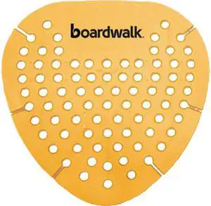 Boardwalk BWKGEMMAN Gem Urinal Screen, Lasts 30 Days, Orange, Mango Fragrance, 12 / Box