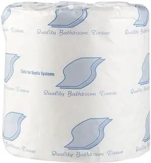 Boardwalk GN218 Standard Bath Tissue, Septic Safe, 1-Ply, White, 1,000 Sheets/Roll, 96 Wrapped Rolls/Carton