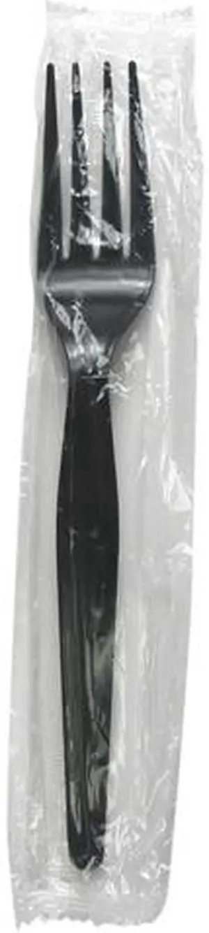 Boardwalk BWKFORKHWPSBIW Heavyweight WraPolypropyleneed Polystyrene Cutlery, Fork