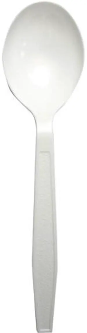 Boardwalk BWKSOUPHWPPWH Heavyweight Polypropylene Cutlery, Soup Spoon
