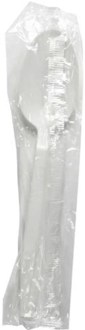 Boardwalk BWKTSHWPPWIW Heavyweight WraPolypropyleneed Polypropylene Cutlery, Teaspoon