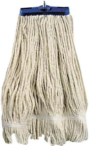 Boardwalk BWK824C Mop Head, Lie-Flat Head, Cotton Fiber, White, 12/Carton