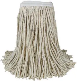 Boardwalk BWKCM20020 Banded Cotton Mop Heads, Cut-End, White, 12/Carton