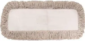 Boardwalk BWK1348 Industrial Dust Mop Head, Hygrade Cotton, 48" x 5", White