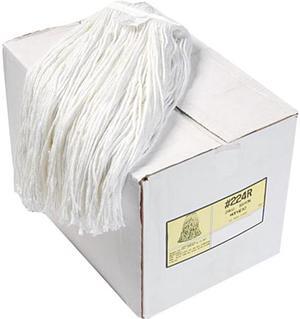 Boardwalk BWK224RCT Premium Cut-End Wet Mop Heads, Rayon, White, 12/Carton