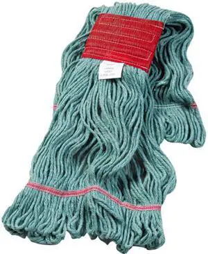 Boardwalk BWK503GNEA Super Loop Wet Mop Head, Cotton/Synthetic Fiber, 5" Headband, Large Size, Green