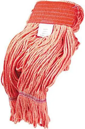 Boardwalk BWK503OR Super Loop Wet Mop Head, Cotton/Synthetic Fiber, 5" Headband, Large Size, Orange, 12/Carton