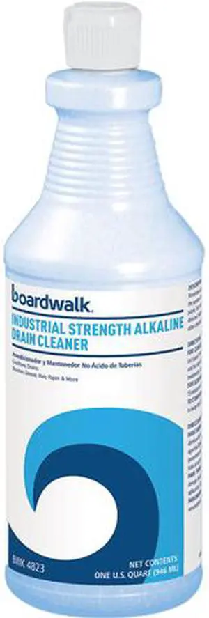 Boardwalk 608000-12ESSN Industrial Strength Alkaline Drain Cleaner, 32 oz Bottle, 12/Carton