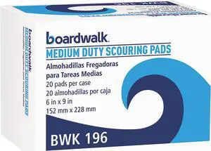 Boardwalk 96BWK GP Medium Duty Scour Pads, Green, 6" x 9", 20 Pads