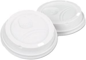 Dixie 9542500DX White, 50/Pack Dome Drink-Thru Lids Fits 10, 12 & 16 oz. Paper Hot Cups