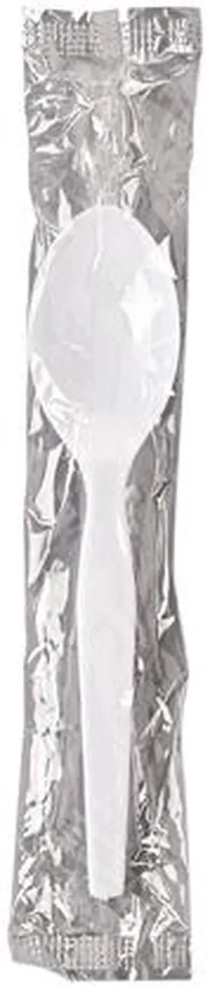 Dixie DIX TM23C7 5.88", White Individually Wrapped Polystyrene Teaspoons