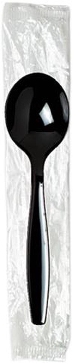 Dixie SH53C Plastic Individually Wrapped Spoons, Black, 1000 / Carton